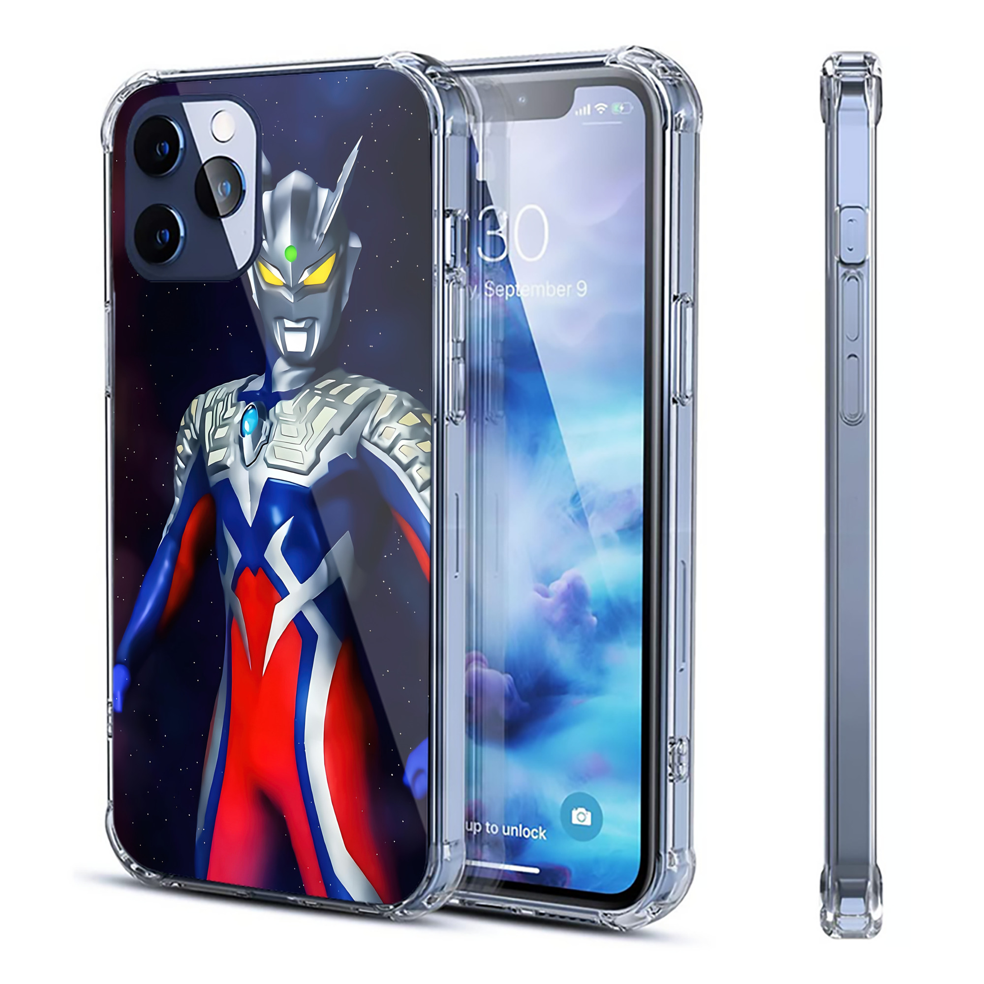 （画像用） ウルトラマン Ultraman 【iPhone 12シリーズ対応】透明スマホケース（クリアソフトケース）